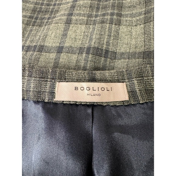 Boglioli Wool & Cashmere Sport Coat Size 48 (EU Size 58) Green Plaid Italy - Picture 3 of 11
